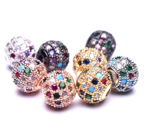 Micro Pave CZ Colorful Ball