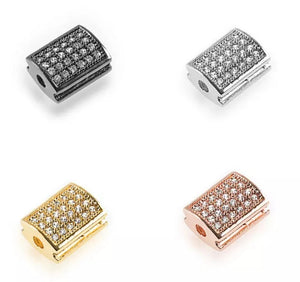 (Cubic) Micro Pave CZ rectangle spacer