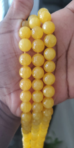 (Beads) Faceted Yellow Jade